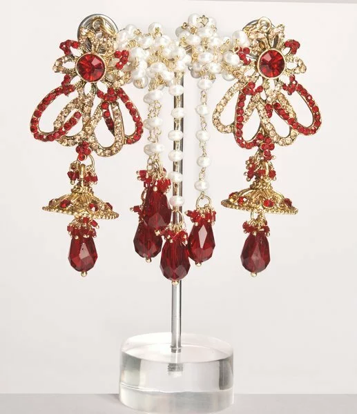 Beautiful Kashmiri jhumki style red diamond with perl earring 2011 Beautiful Kashmiri jhumki style red diamond with perl earring 2011 Beautiful Kashmiri jhumki style red diamond with perl earring 2011