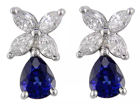 Sapphire Diamond Drop Earrings 11 Sapphire diamond drop earrings