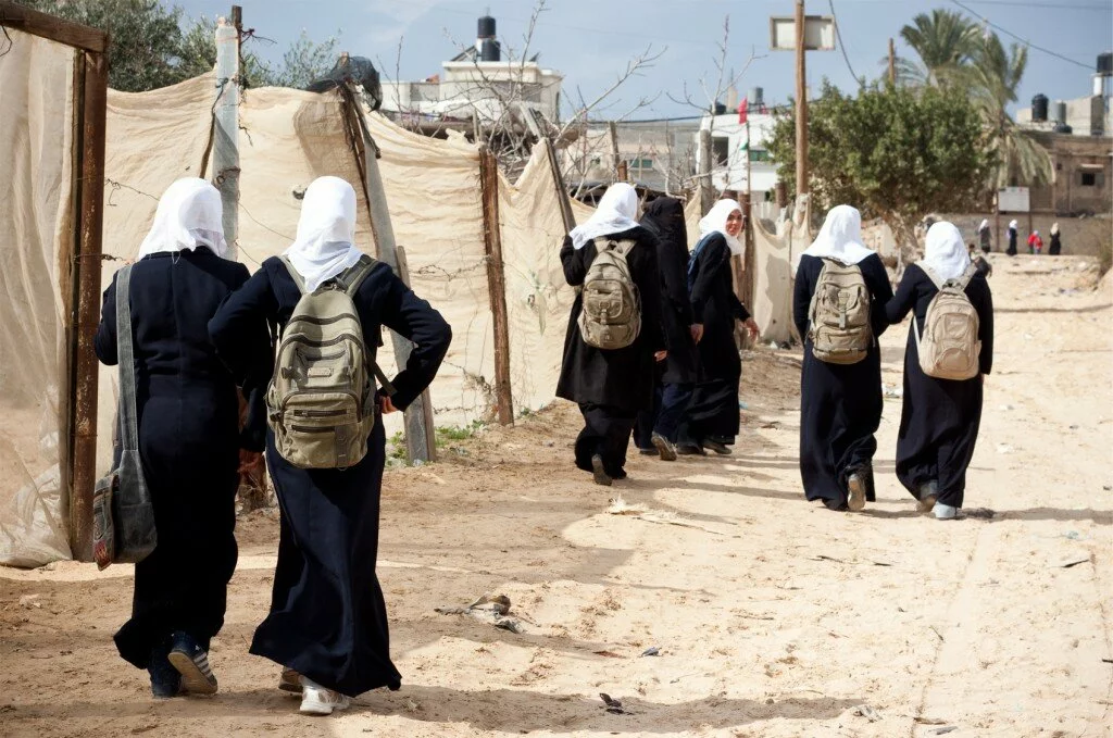Palestinian girls in Burka walking home from high school in Al Atatra Gaza.1 1024x679 Palestinian girls in Burka walking home from high school in Al Atatra, Gaza.