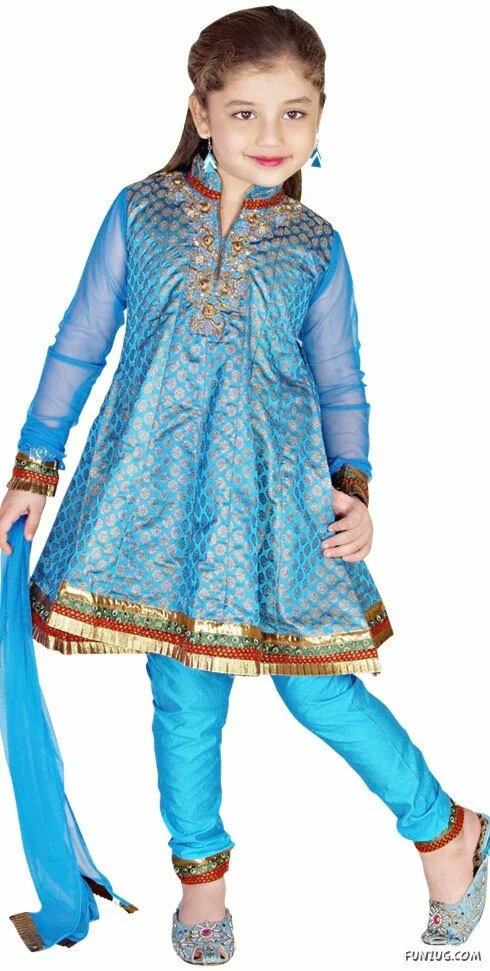 Indian traditional children clothing photos indian kids fashion blue dress Indian traditional children clothing photos