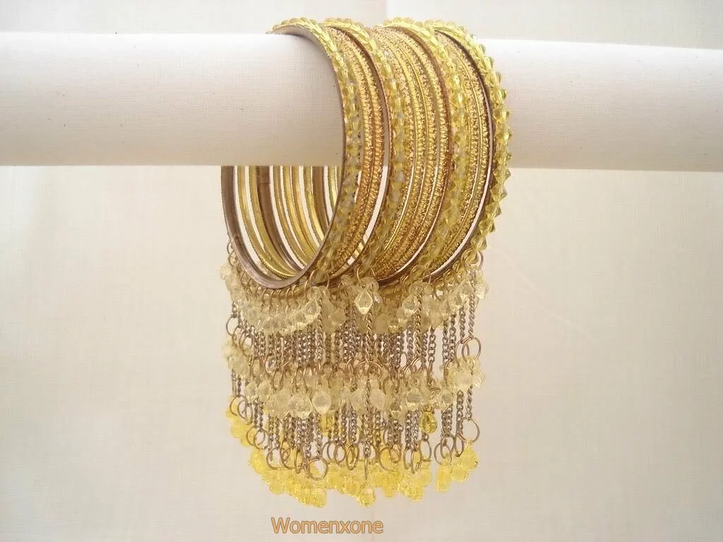 Beautiful jhumka bangles accessorize for Eid 2011 Beautiful gold jhumka bangles for girls 2 Beautiful jhumka bangles accessorize for Eid 2011