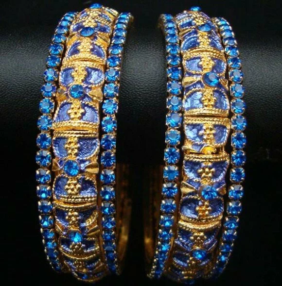 Beautiful wedding bangles, bridal wear photo gallery Bridal Fashion blue diamond Bangles Beautiful wedding bangles, bridal wear photo gallery