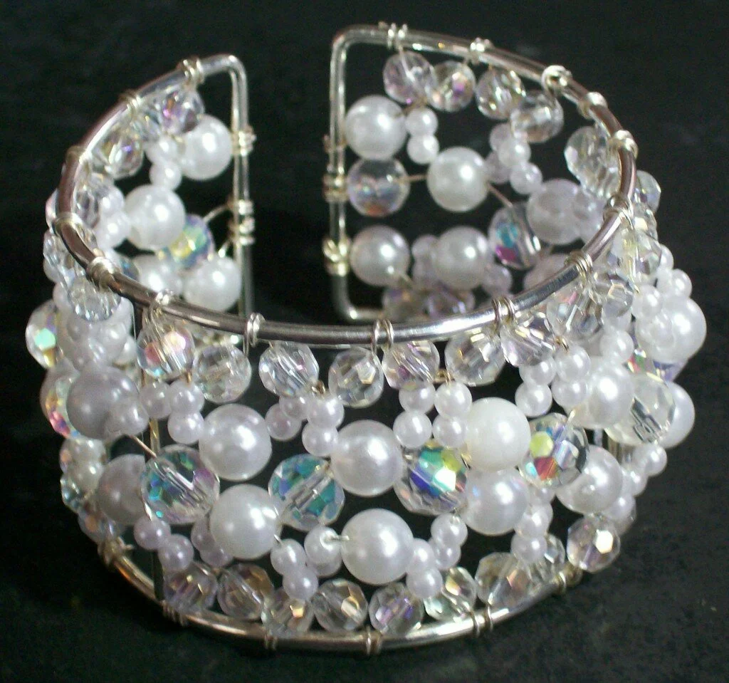 Beautiful wedding bangles, bridal wear photo gallery Crystal Pearl Wedding Bangle 1024x959 Beautiful wedding bangles, bridal wear photo gallery