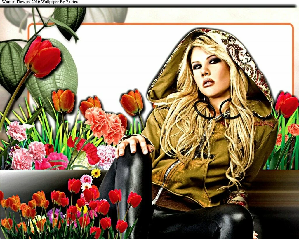 Hot and sexy Woman Flowers Wallpapers 1024x819 Beautiful and cute flowers girl new photo galley