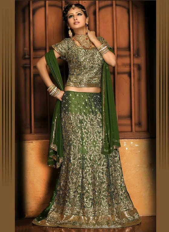 Indian bridal wear and makeup tips 2011 Indian Bridal farshi lehenga Indian bridal wear and makeup tips 2011