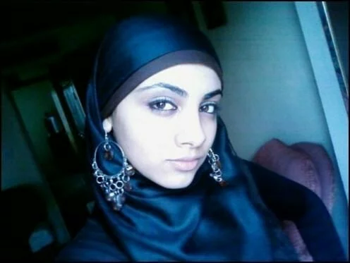 Muslim girl in blue hijab looking nice