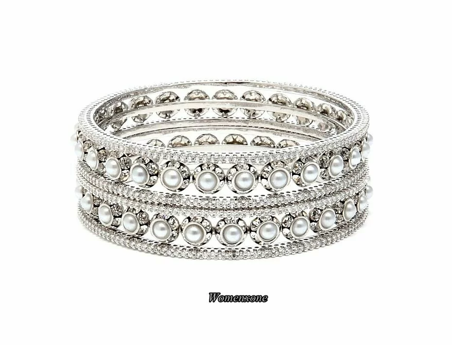 Beautiful wedding bangles, bridal wear photo gallery White Pearl Diamond Bridal Bangles Beautiful wedding bangles, bridal wear photo gallery