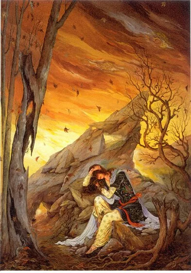 Understanding the Verse of ‘Beating Women’ in the Qur’an broken hearted woman persian miniature by mahmoud farshchian page 07 Understanding the Verse of ‘Beating Women’ in the Qur’an