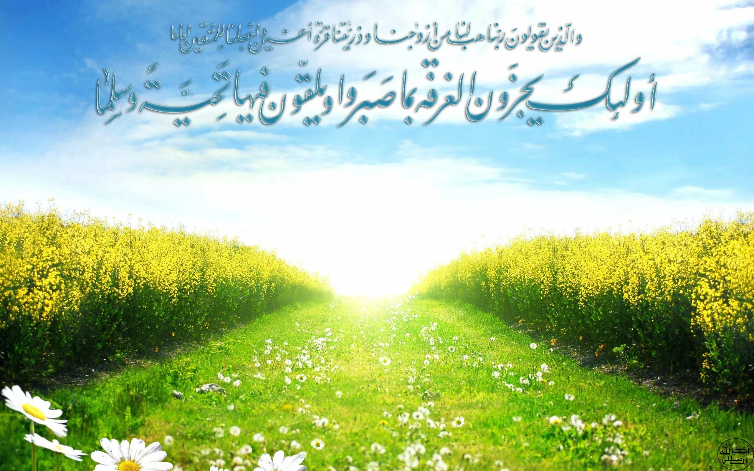 Quran Ayaah in Flower Islamic Wallpaper Quran Ayaah in Flower Islamic Wallpaper